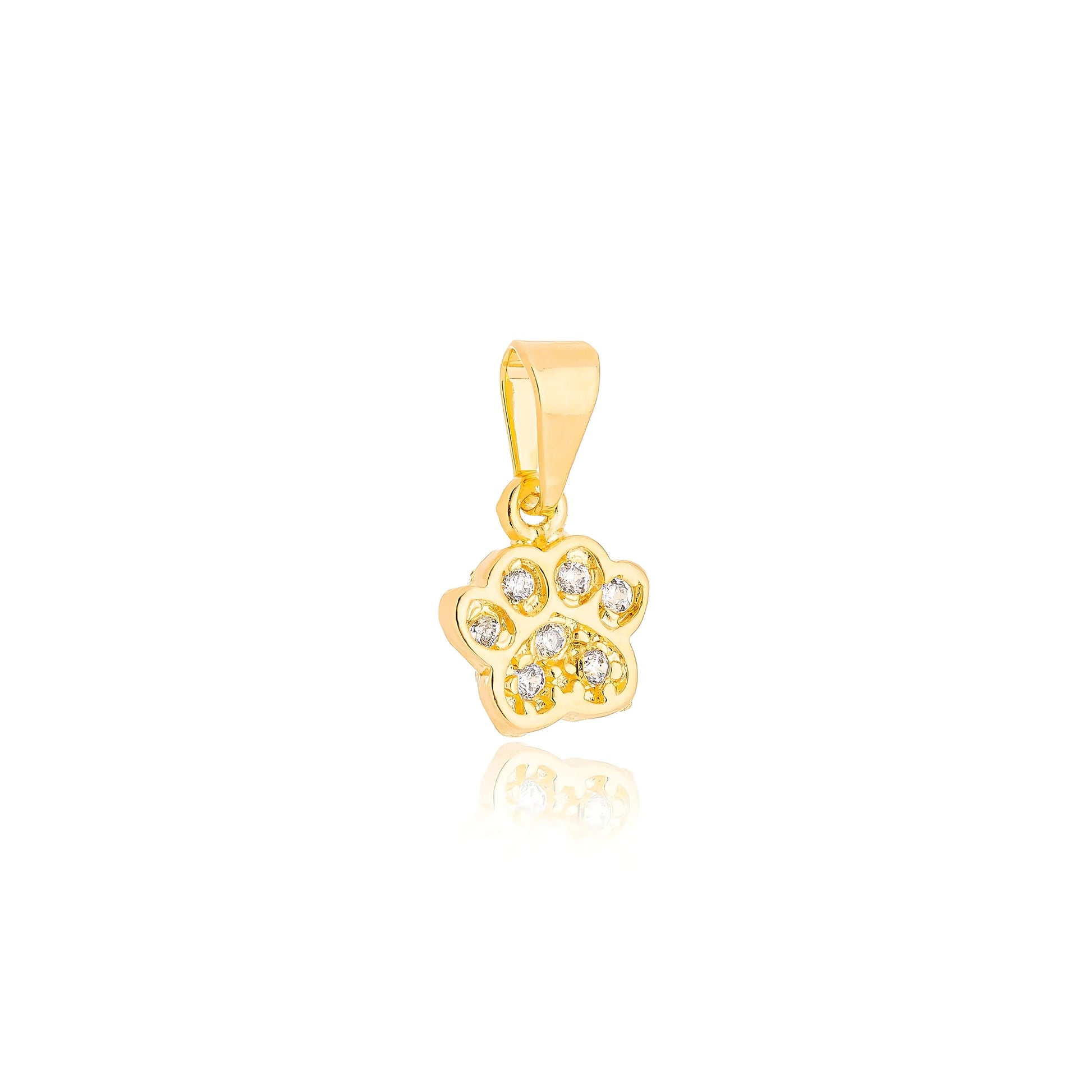 Pingente Patinha Cravejada Banhado a Ouro 18K