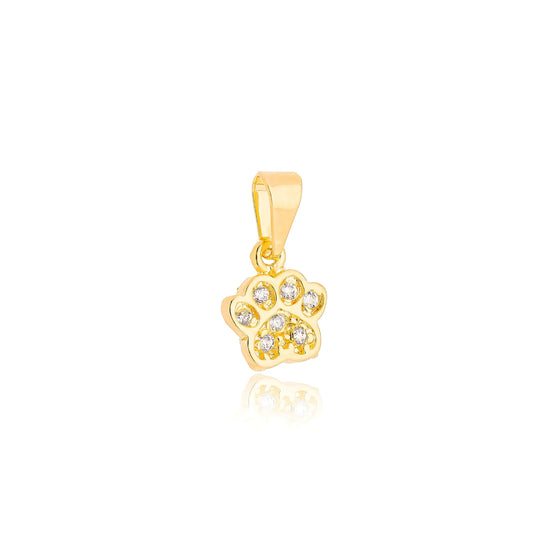 Pingente Patinha Cravejada Banhado a Ouro 18K