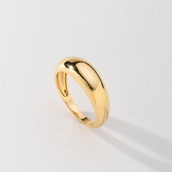 Anel Liso Abaulado Banhado a Ouro 18K
