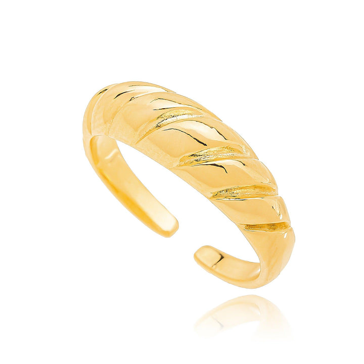 Anel Croissant Regulável Banhado a Ouro 18K - Liven Semijoias