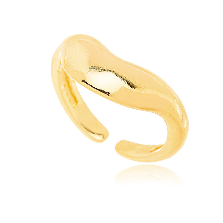 Anel Liso Orgânico Fluido Banhado a Ouro 18K - Liven Semijoias