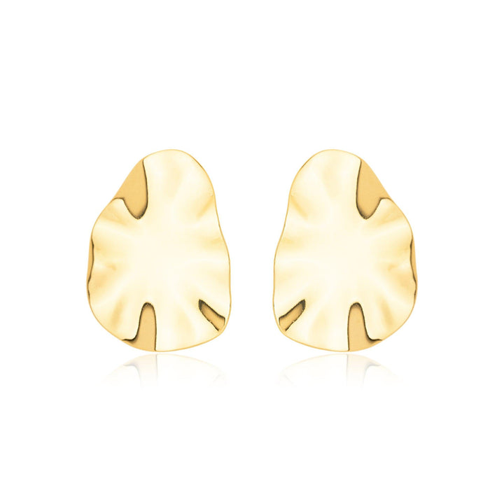 Brinco Orgânico Martelado Banhado a Ouro 18K - Liven Semijoias
