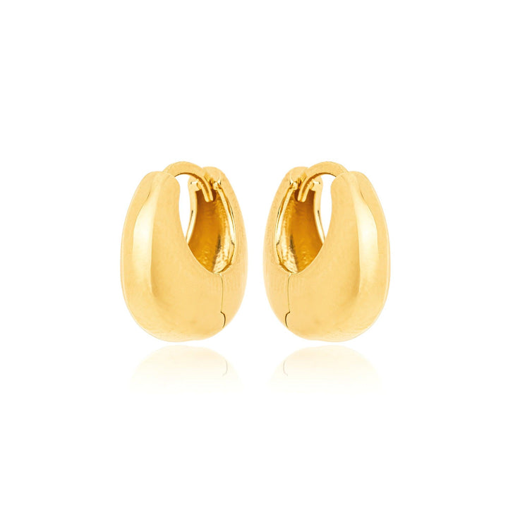 Brinco Argola Click Gota Liso Banhado a Ouro 18K - Liven Semijoias