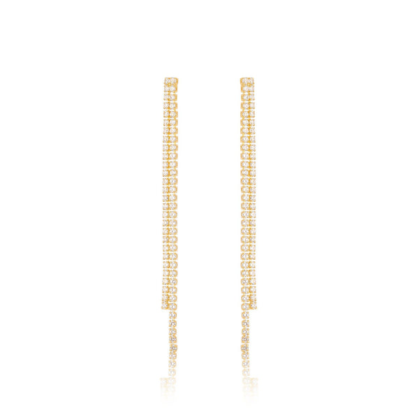 Brinco Riviera Pendurado Banhado a Ouro 18K - Liven Semijoias