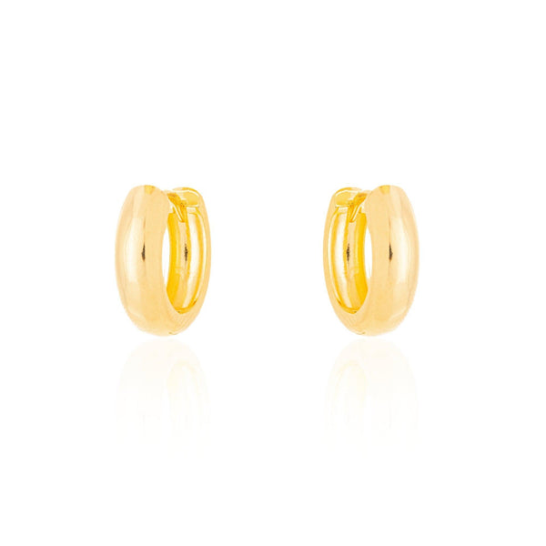 Brinco Argola Lisa 14mm Banhado a Ouro 18K
