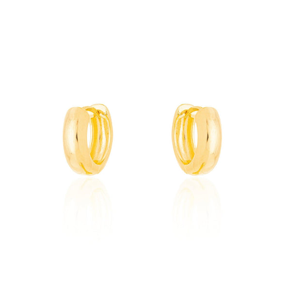 Brinco Argola Lisa 12mm Banhado a Ouro 18K - Liven Semijoias