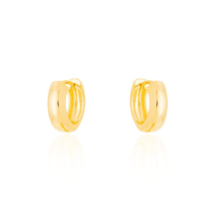 Brinco Argola Lisa 12mm Banhado a Ouro 18K - Liven Semijoias