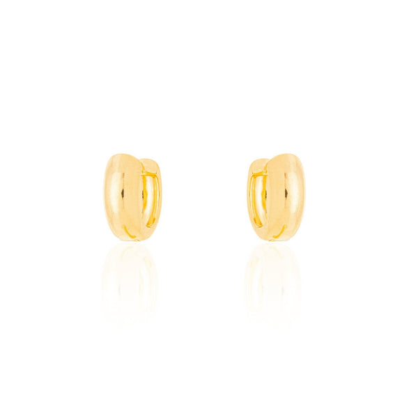 Brinco Argola Lisa 10mm Banhado a Ouro 18K - Liven Semijoias
