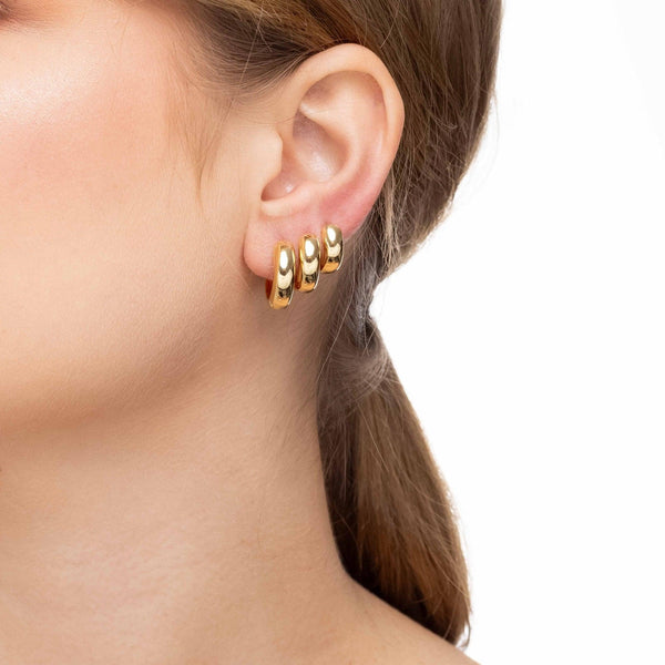 Brinco Argola Lisa 12mm Banhado a Ouro 18K - Liven Semijoias