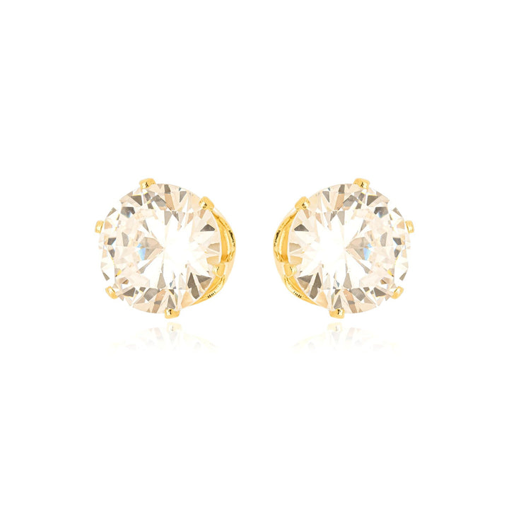 Brinco Ponto De Luz 10mm Banhado a Ouro 18K - Liven Semijoias