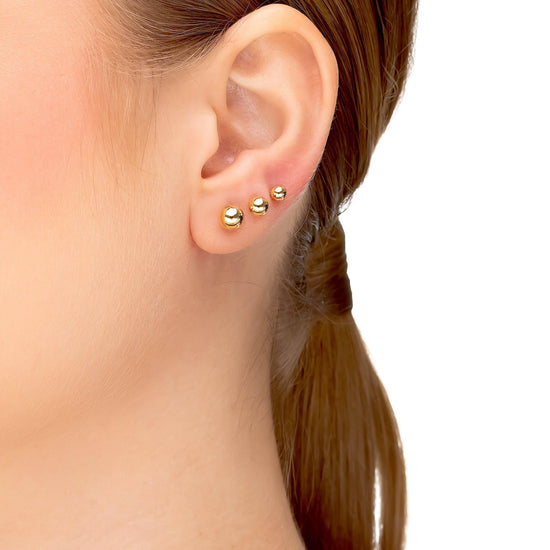 Brinco Trio De Bolinhas Banhado a Ouro 18K - Liven Semijoias