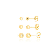 Brinco Trio De Bolinhas Banhado a Ouro 18K