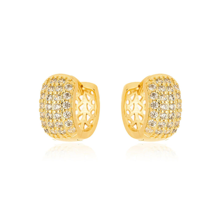 Brinco Argola Click Zircônia Banhado a Ouro 18K - Liven Semijoias