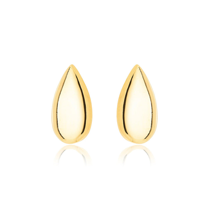 Brinco Orgânico Gota Lisa Banhado a Ouro 18K - Liven Semijoias