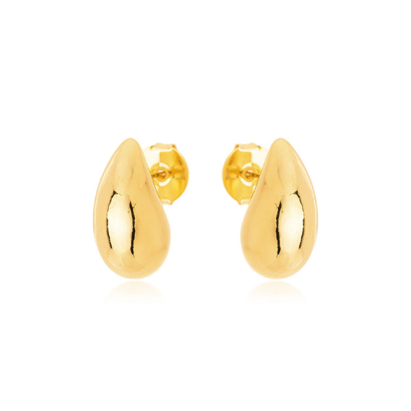 Brinco Gota Médio 18mm Banhado a Ouro 18K - Liven Semijoias