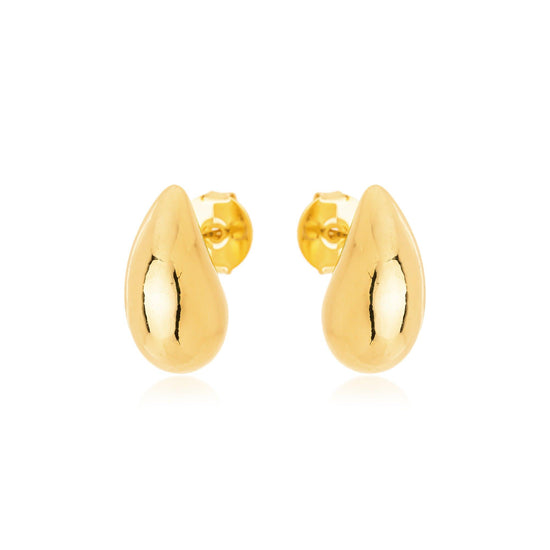 Brinco Gota Médio 18mm Banhado a Ouro 18K - Liven Semijoias