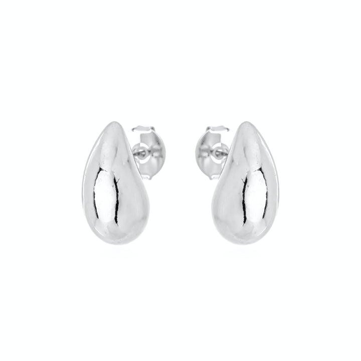 Brinco Gota Médio 18mm Banhado a Ródio - Liven Semijoias