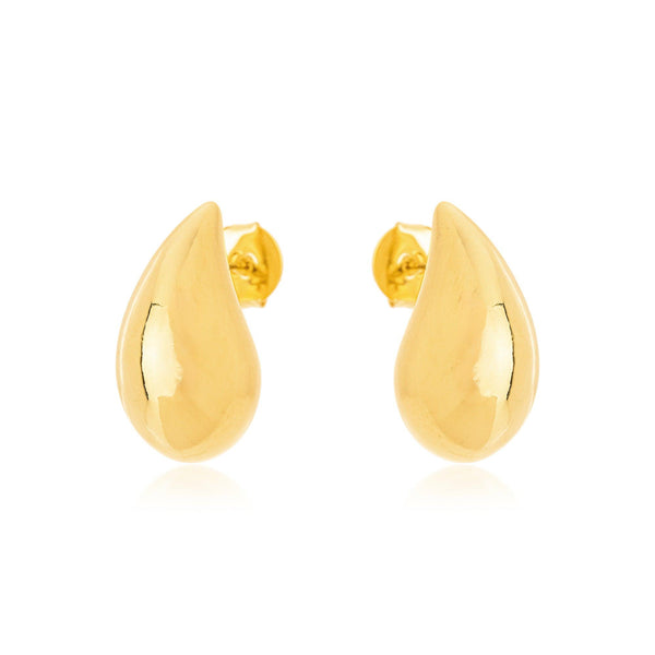 Brinco Gota Médio 26mm Banhado a Ouro 18K - Liven Semijoias