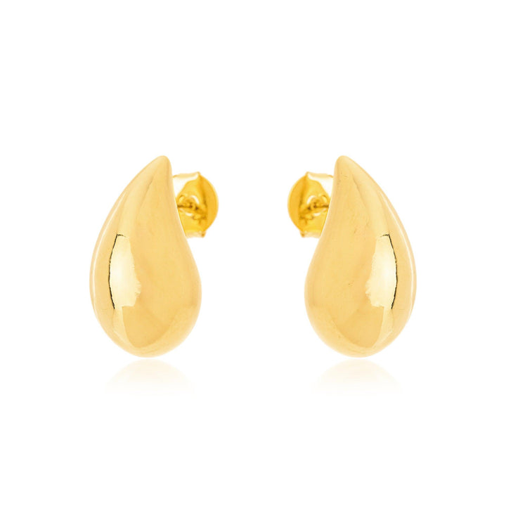 Brinco Gota Médio 26mm Banhado a Ouro 18K - Liven Semijoias