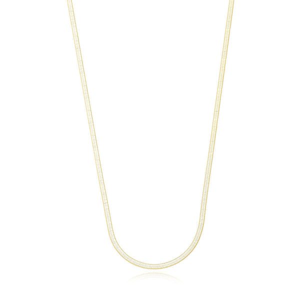 Colar Malha Fita Laminada 2mm por 40cm Banhado a Ouro 18K - Liven Semijoias