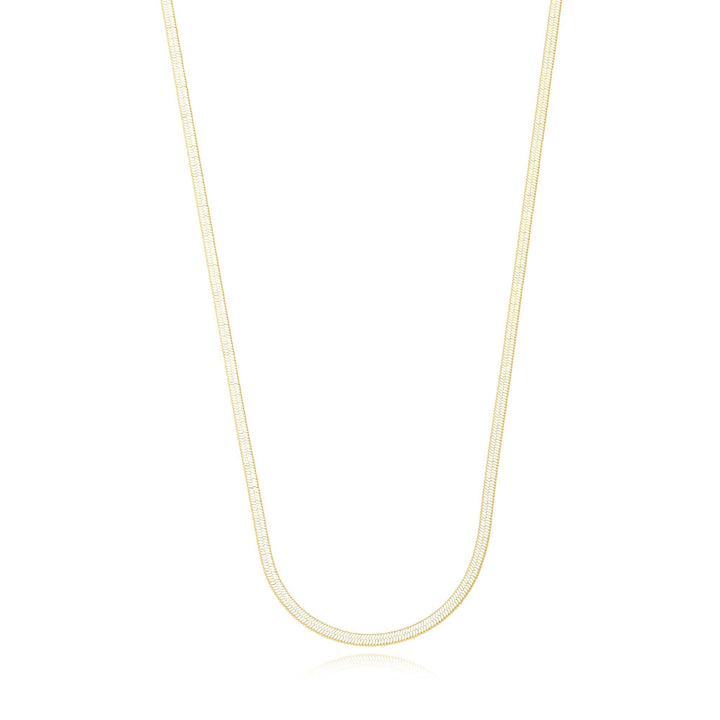 Colar Malha Fita Laminada 2mm por 40cm Banhado a Ouro 18K - Liven Semijoias