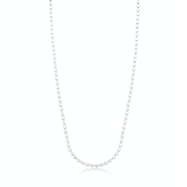 Colar Choker Bolinha Amassada 35cm Banhado a Ródio