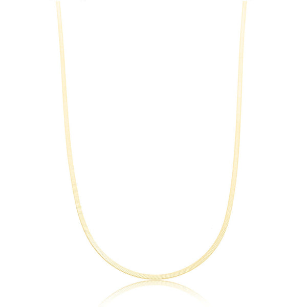 Colar Choker Malha 2mm Fita 35cm Banhado a Ouro 18K