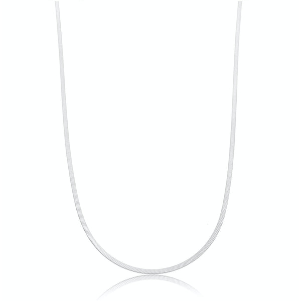 Colar Choker Malha 2mm Fita 35cm Banhado a Ródio