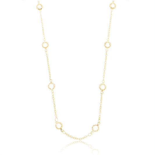 Colar Choker Corrente Pontos em Cristal Banhado a Ouro 18K