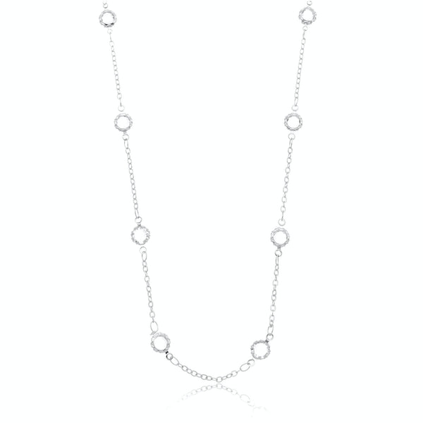 Colar Choker Corrente Pontos em Cristal Banhado a Ródio
