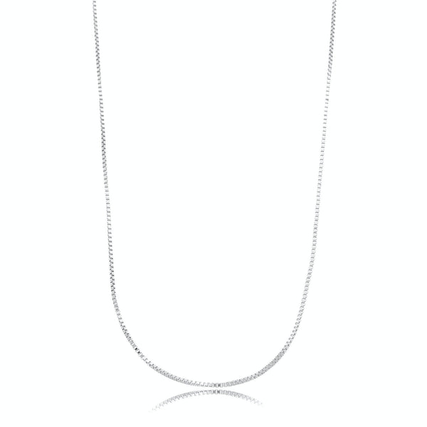 Colar Corrente Veneziana 40cm Banhado a Ródio - Liven Semijoias