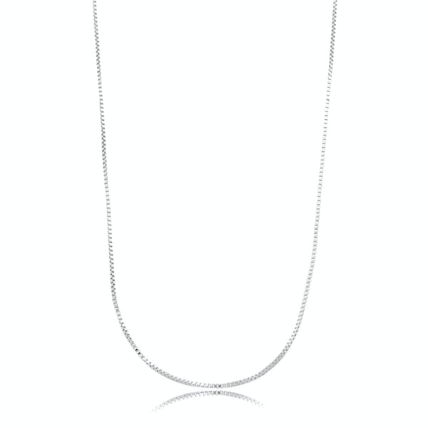 Colar Corrente Veneziana 45cm Banhado a Ródio - Liven Semijoias