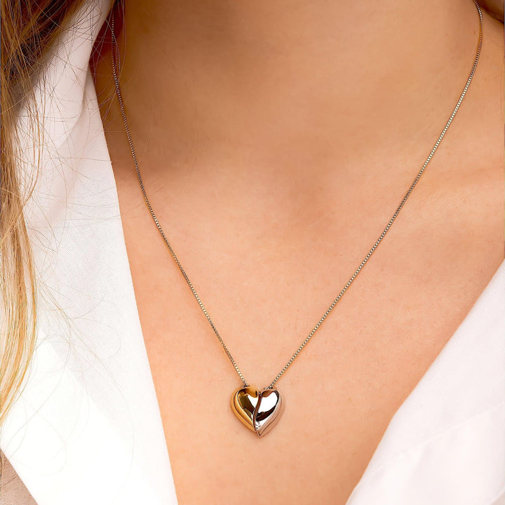 Conjunto Colar Com Pingente + Brinco Duo Banhado a Ouro 18K - Liven Semijoias