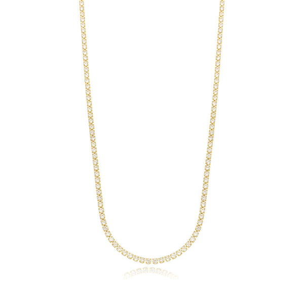 Colar Riviera Zircônia 45cm Banhado a Ouro 18K - Liven Semijoias