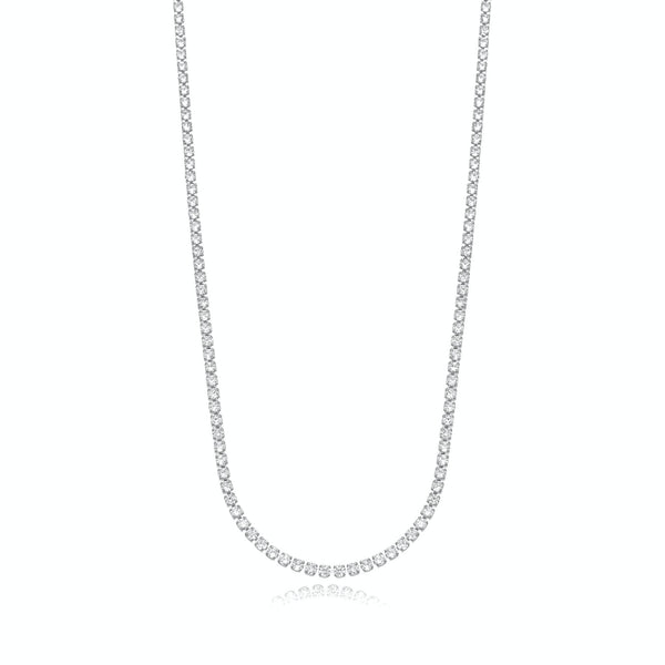 Colar Riviera Zircônia 45cm Banhado a Ródio - Liven Semijoias