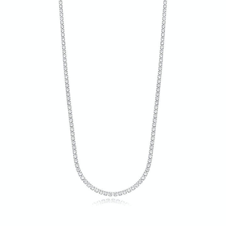 Colar Riviera Zircônia 45cm Banhado a Ródio - Liven Semijoias