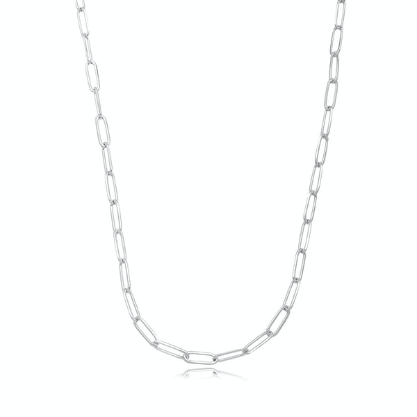 Colar Corrente Cartier Longa 40cm Banhado a Ródio
