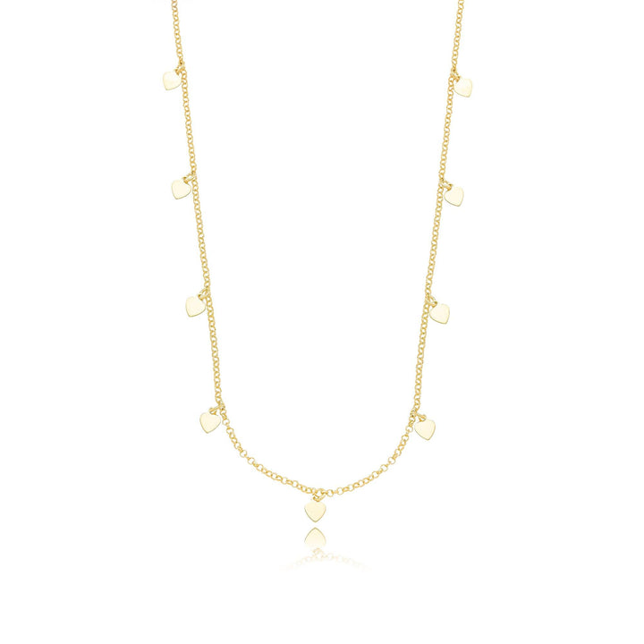 Colar Choker Elo Português 35cm + 10cm Coração Banhado a Ouro 18K - Liven Semijoias
