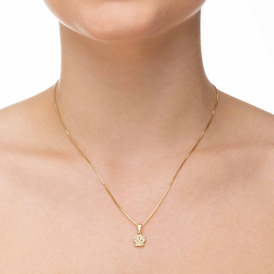 Pingente Patinha Cravejada Banhado a Ouro 18K