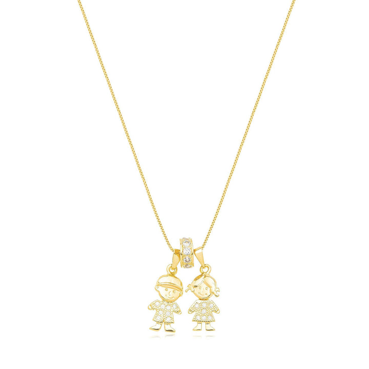 Pingente Filhos Menino Banhado a Ouro 18K - Liven Semijoias