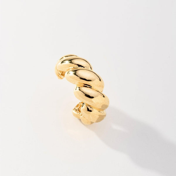 Brinco Piercing Fake Croissant Banhado a Ouro 18K