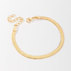 Pulseira Malha Fita Laminada 4mm Banhado a Ouro 18K