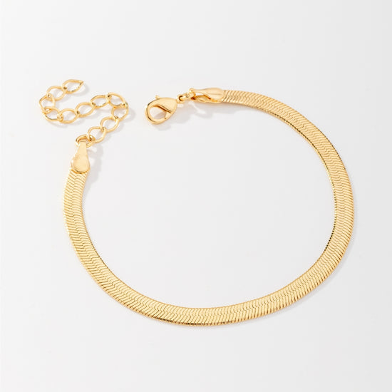 Pulseira Malha Fita Laminada 4mm Banhado a Ouro 18K