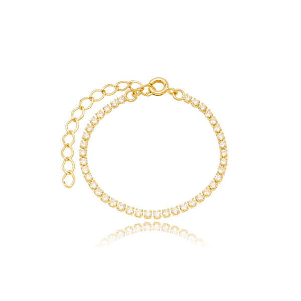 Pulseira Riviera Zircônia Infantil Banhado a Ouro 18K - Liven Semijoias