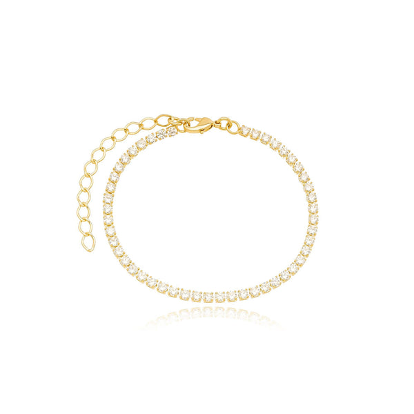 Pulseira Riviera Zircônia Banhado a Ouro 18K
