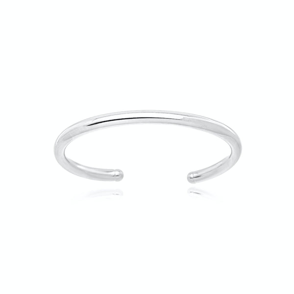 Pulseira Bracelete Redondo Liso Banhado a Ródio - Liven Semijoias